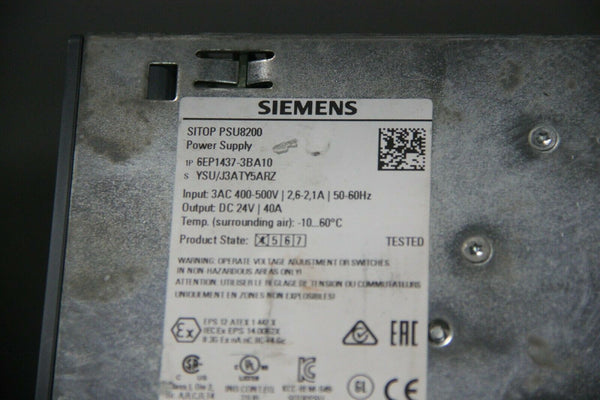 SIEMENS SITOP PSU8200 AUTOMATION POWER SUPPLY 6EP1437-3BA10