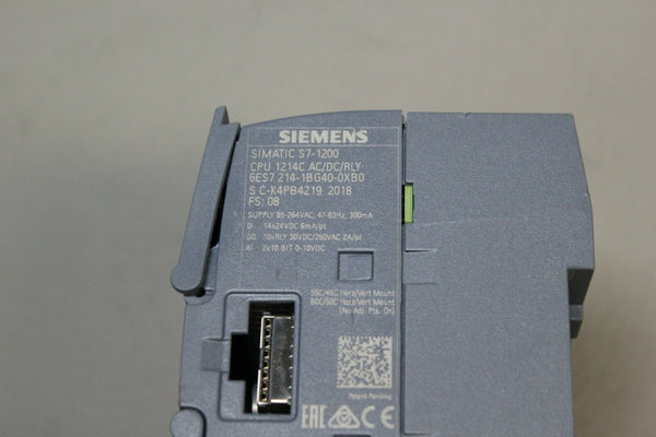 SIEMENS SIMATIC S7-1200 PLC CPU MODULE 6ES7 214-1BG40-0XB0