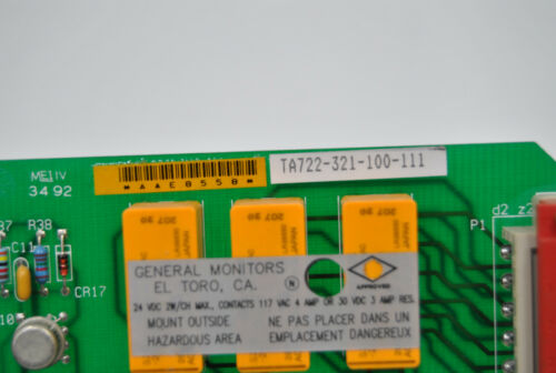 General Monitors / Msa O2 Monitor Gas Trip Amplifier Module Ta722